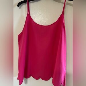 Hot pink camisole with scalloped hem